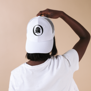 White Oakwood hat with circle logo