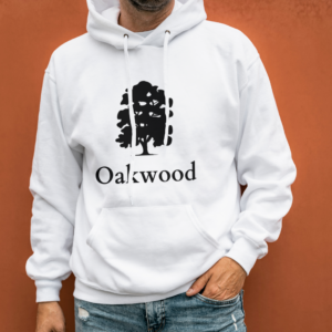 White Oakwood hoodie with pocket